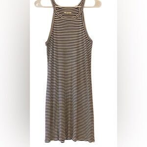 Madewell Black and White Striped Sleeveless Dress